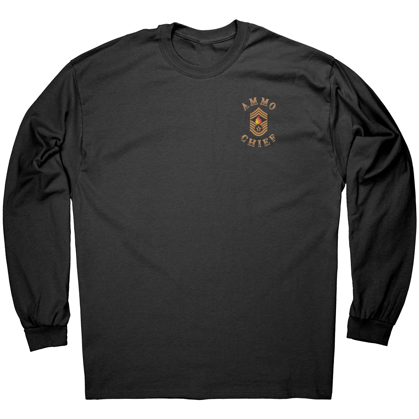 USAF AMMO Chief Feathers Skull Headdress Pisspot Stripes Mens Long Sleeve Shirt