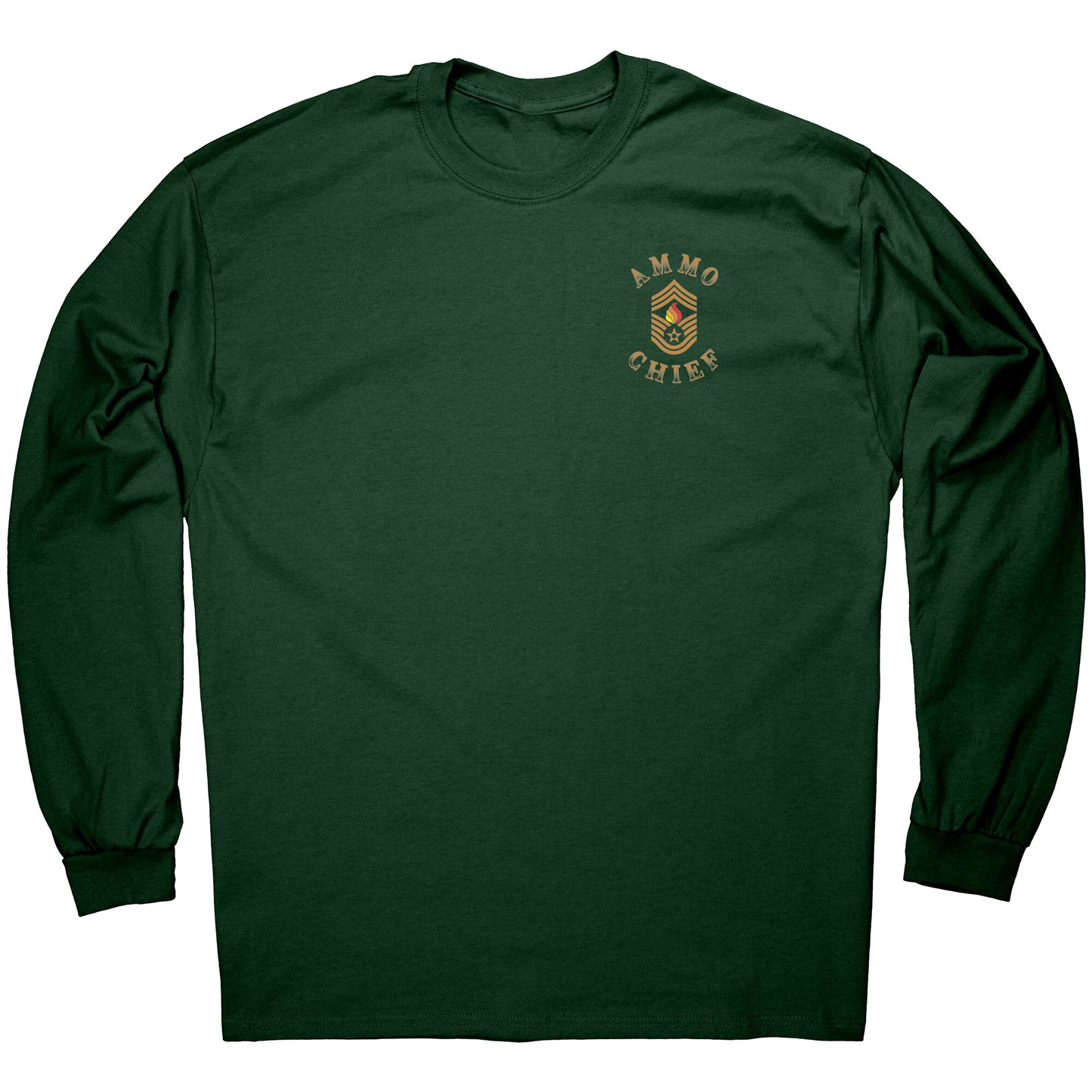 USAF AMMO Chief Feathers Skull Headdress Pisspot Stripes Mens Long Sleeve Shirt