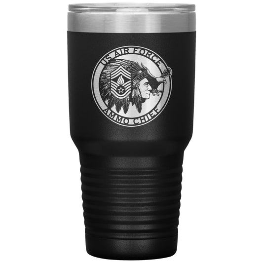 USAF AMMO Chief Headdress Stripes Pisspot Eagle Logo 30oz Tumbler