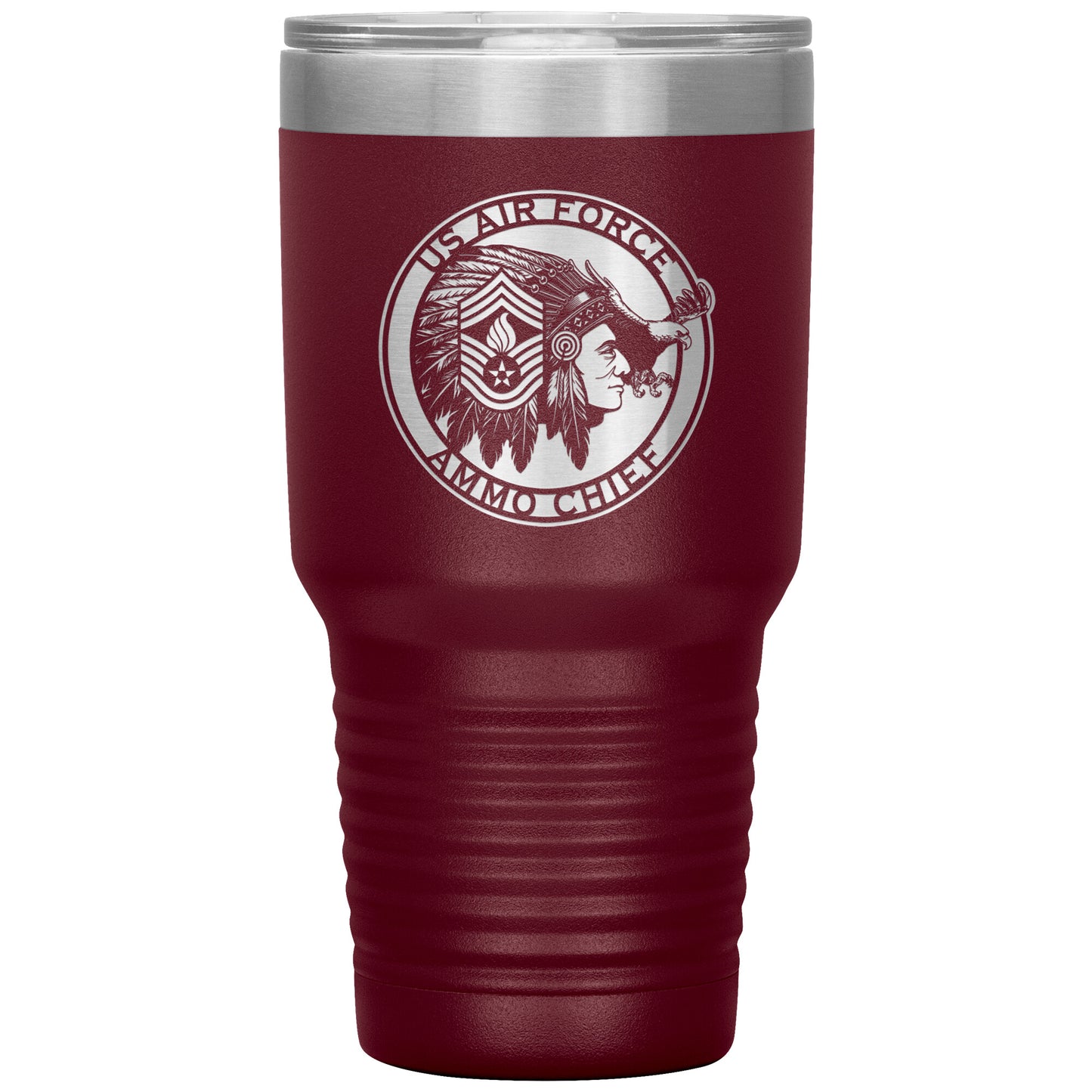 USAF AMMO Chief Headdress Stripes Pisspot Eagle Logo 30oz Tumbler