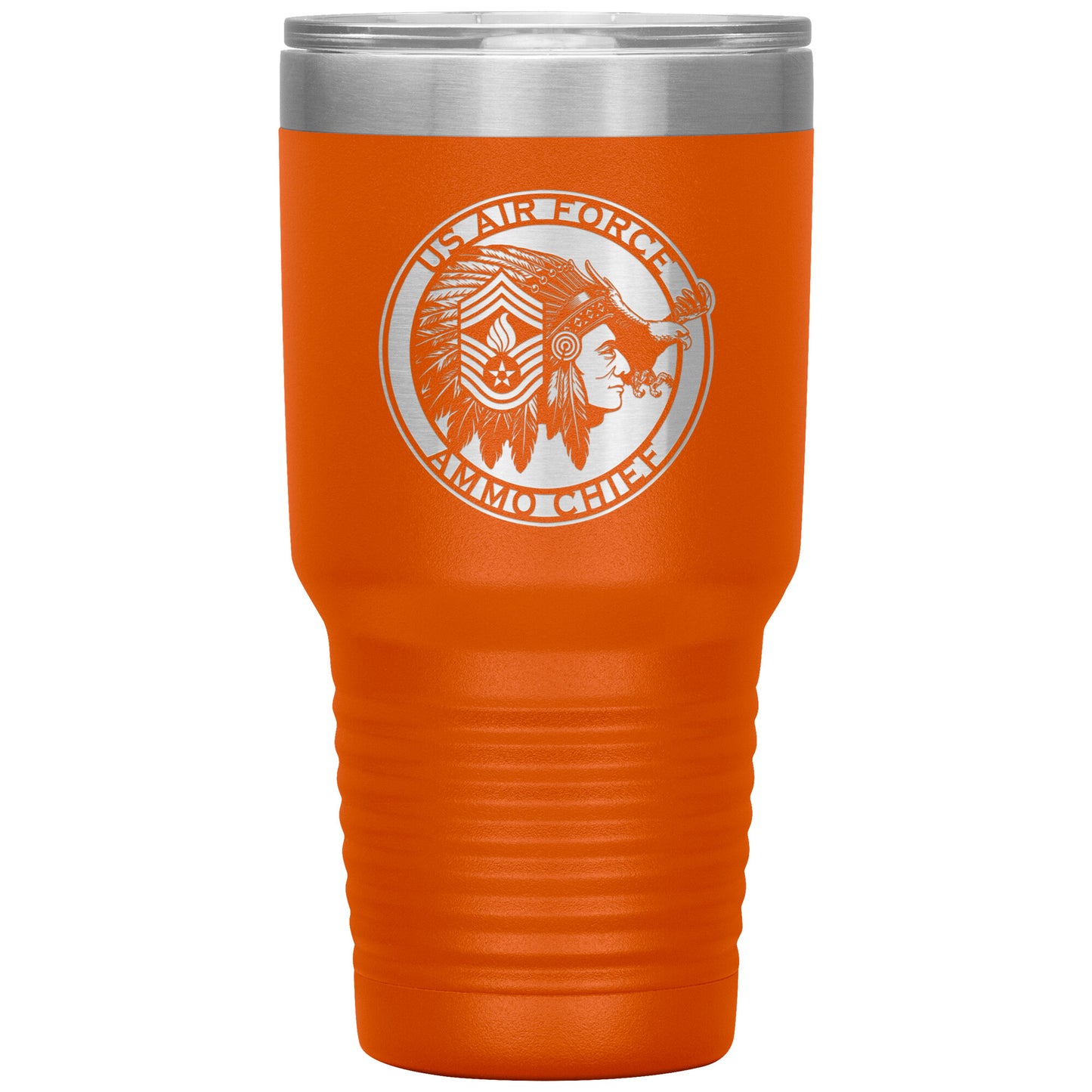 USAF AMMO Chief Headdress Stripes Pisspot Eagle Logo 30oz Tumbler