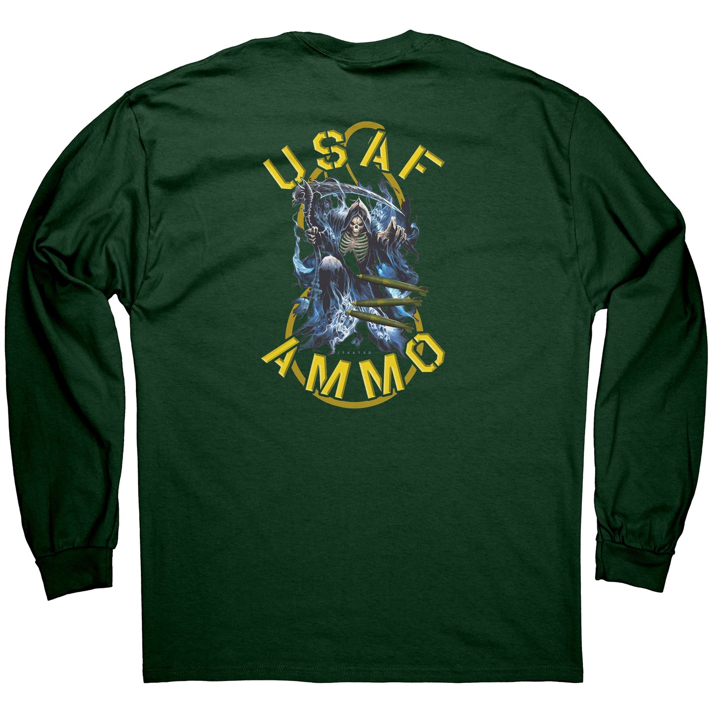 USAF AMMO Grim Reaper Death From Above Dropping Bombs Pisspot IYAAYAS Long Sleeve Shirt