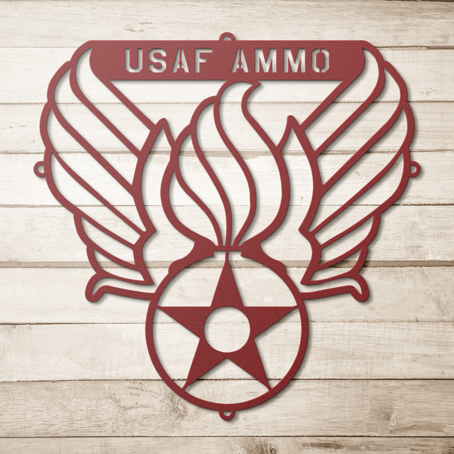 USAF AMMO Hap Arnold Logo Combined With Pisspot Die Cut Hanging Metal Wall Sign