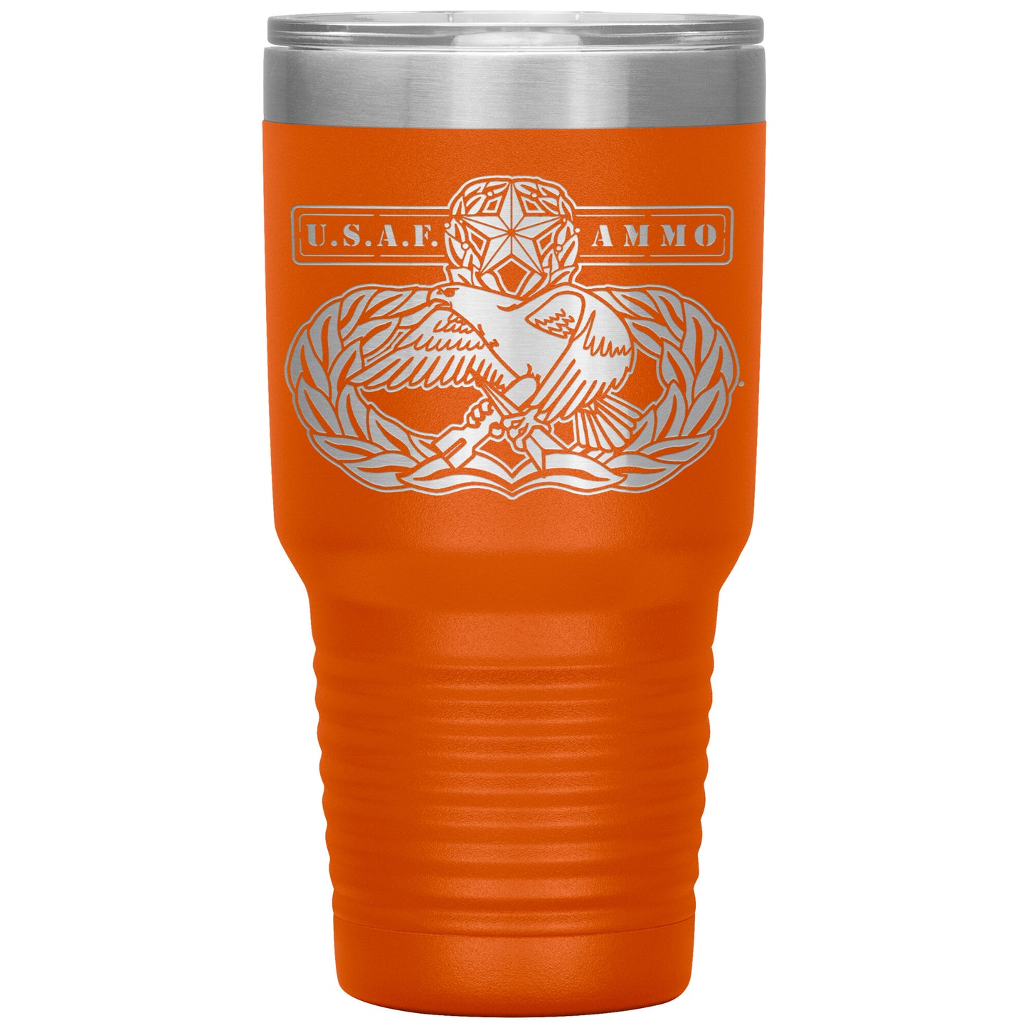 USAF AMMO Old Original Occupational Maintenance Badge With Words On Both Sides 30oz Tumbler