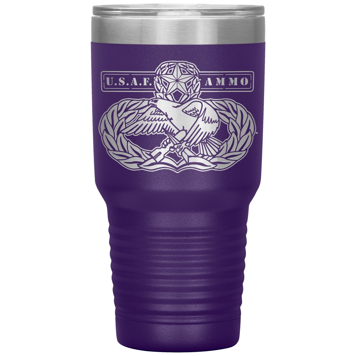 USAF AMMO Old Original Occupational Maintenance Badge With Words On Both Sides 30oz Tumbler