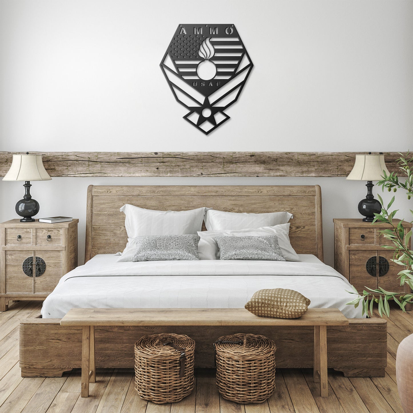 USAF AMMO Pisspot Stars Stripes AF Vector With Pentagon Shape Die Cut Hanging Metal Wall Sign