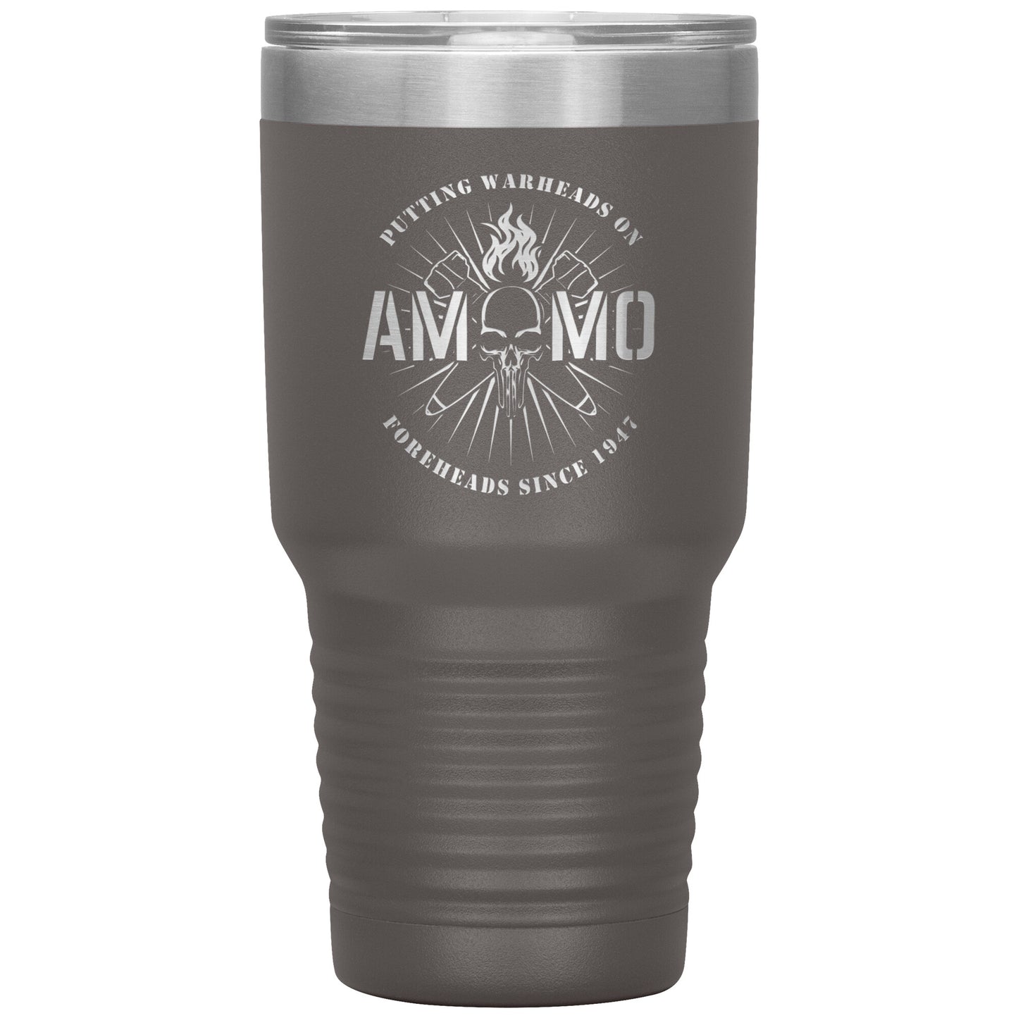 USAF AMMO Punisher Skull Crossed Bombs Putting Warheads on Foreheads 30oz Tumbler