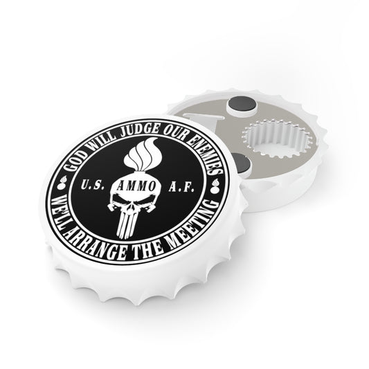 USAF AMMO Punisher Pisspot God Will Judge Our Enemies Magnetic Bottle Cap Opener