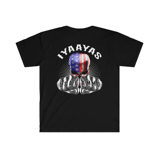 USAF AMMO Fists with US Flag Skull IYAAYAS Munitions Heritage Gift Unisex Softstyle T-Shirt