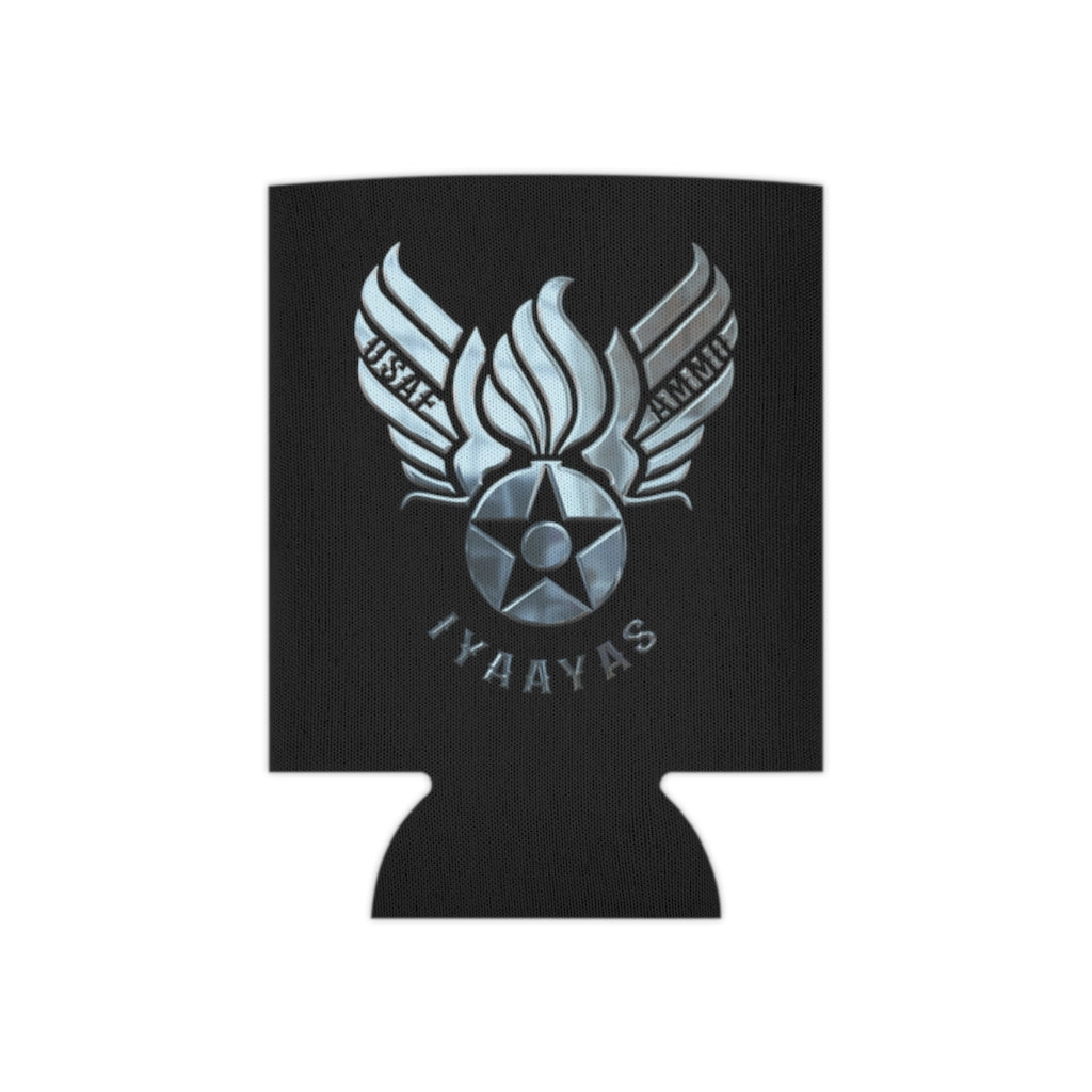 USAF AMMO Shiny Chrome Hap Arnold and AF Vector with Pisspot Logos On Each Side IYAAYAS Can Cooler