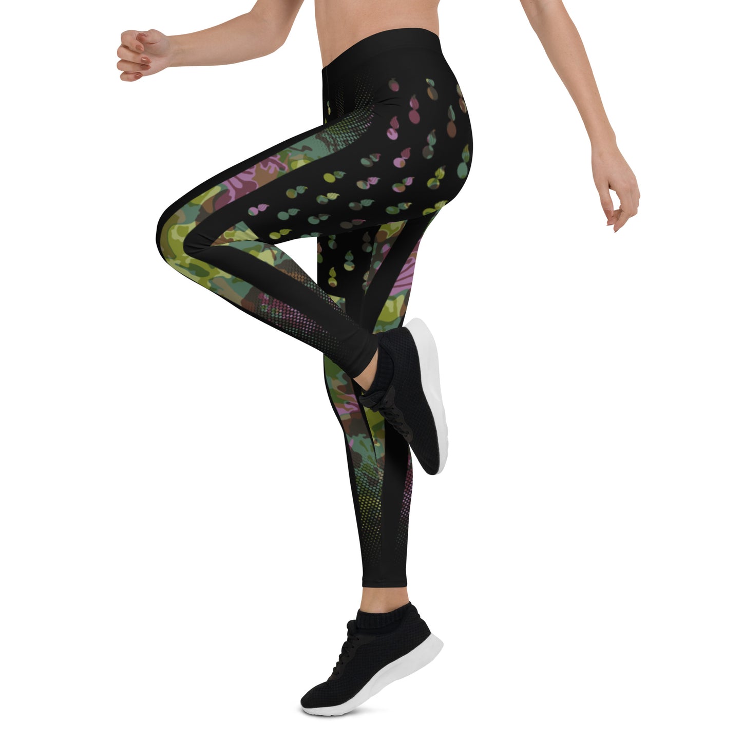 AMMO Black American Flag With Pisspots For Stars Camouflage Pattern With Purple Color Leggings