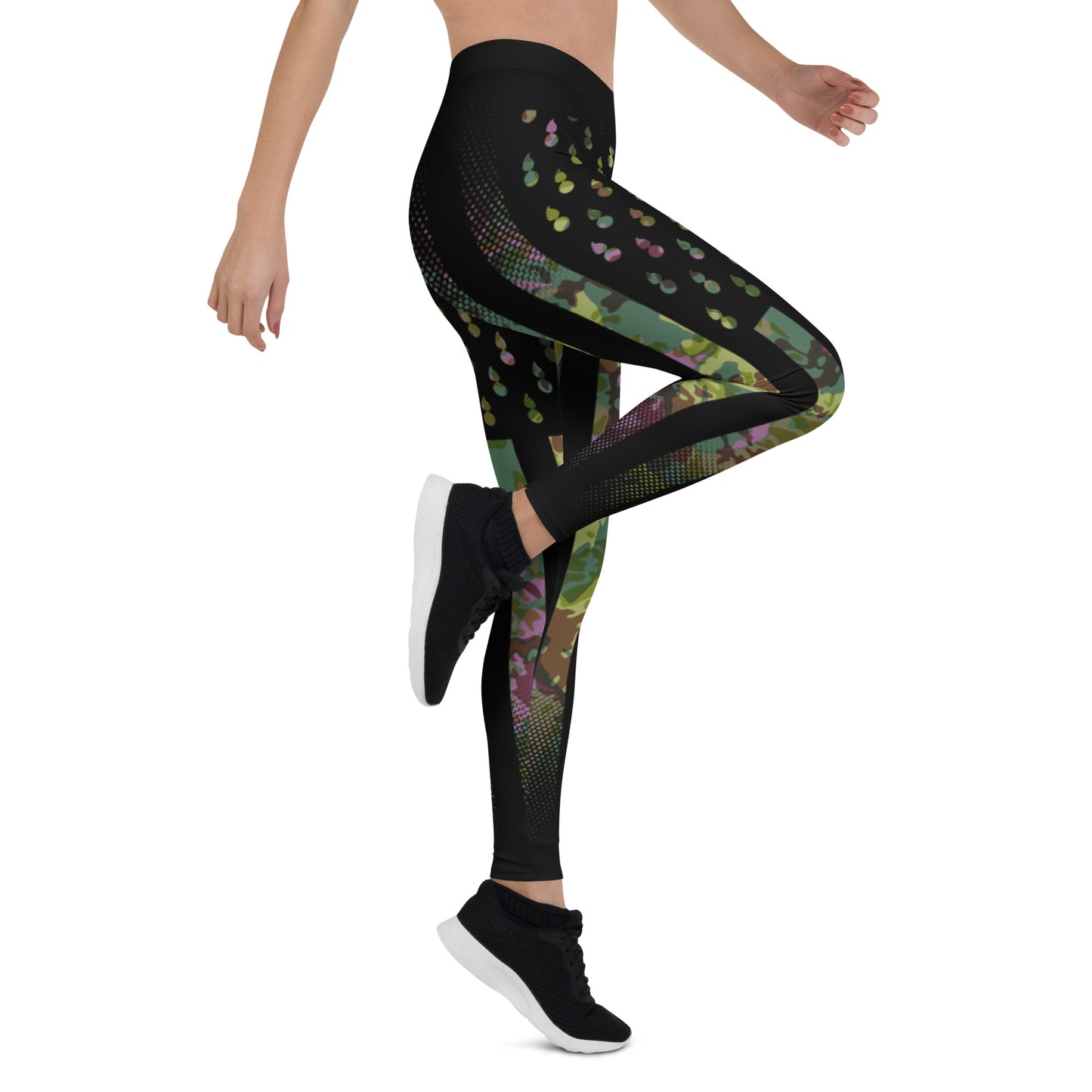 AMMO Black American Flag With Pisspots For Stars Camouflage Pattern With Purple Color Leggings