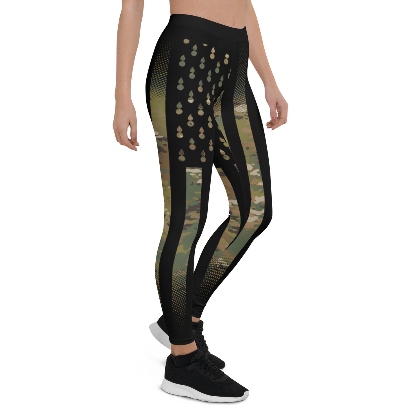 AMMO Black American Flag With Pisspots For Stars OCP Camouflage Pattern Leggings