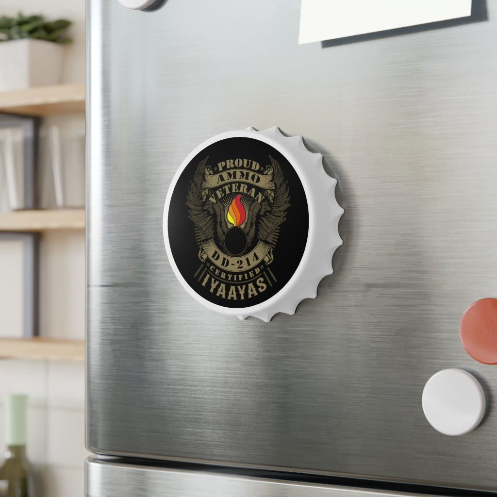 Proud AMMO Veteran DD-214 Certified IYAAYAS Pisspot Magnetic Bottle Cap Opener