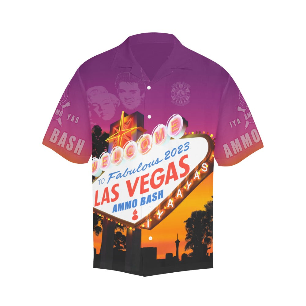 AMMO Bash 2023 AVA STAFF MEMBER ONLY Las Vegas Nevada Ellis Island Hotel Casino Brewery Mens No Pocket Version Event Hawaiian Shirt