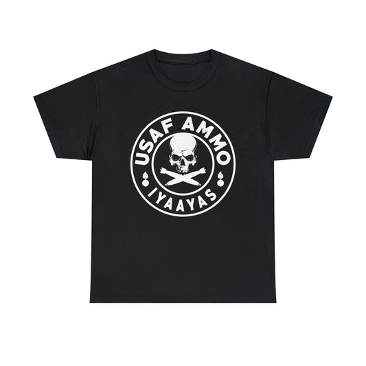 USAF AMMO Skull Cross Bombs IYAAYAS Pisspots Pirate Flag Style Logo Unisex T-Shirt