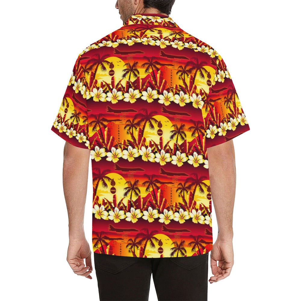 AMMO Hawaiian Shirt Tropical Sunsets With Pisspots and B-1s Dropping Bombs