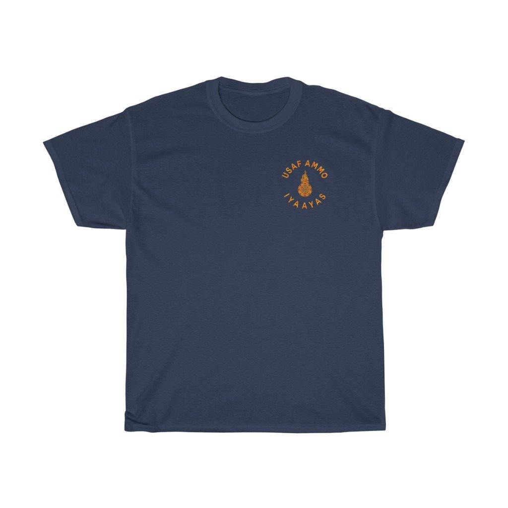 USAF AMMO Tribal Pisspot Fire Background IYAAYAS Munitions Heritage Unisex Gift T-Shirt - AMMO Pisspot IYAAYAS Gear