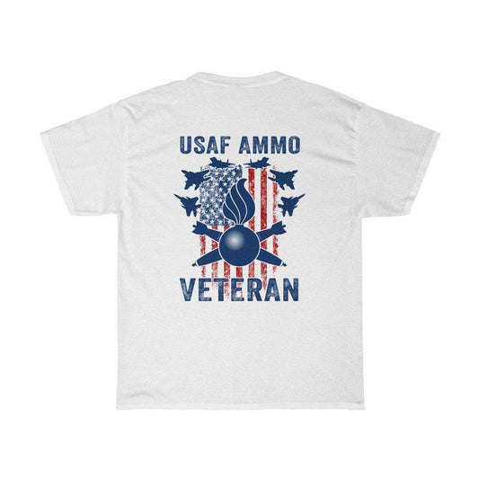 USAF AMMO Veteran Vertical American Flag F-15s Pisspot Crossed MK-82 Bombs Munitions Unisex Gift T-Shirt - AMMO Pisspot IYAAYAS Gear