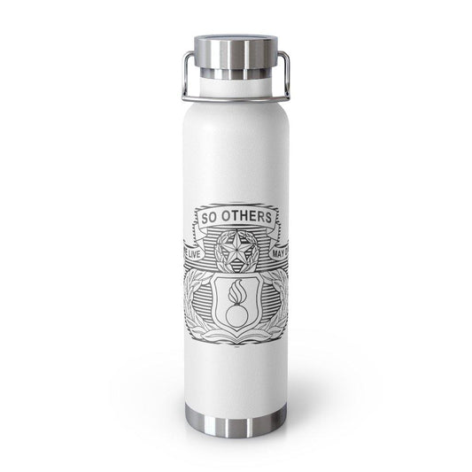 USAF AMMO New AMMO Maintenance Badge We Live So Others May Die  22oz Vacuum Insulated White Bottle Tumbler - AMMO Pisspot IYAAYAS Gear