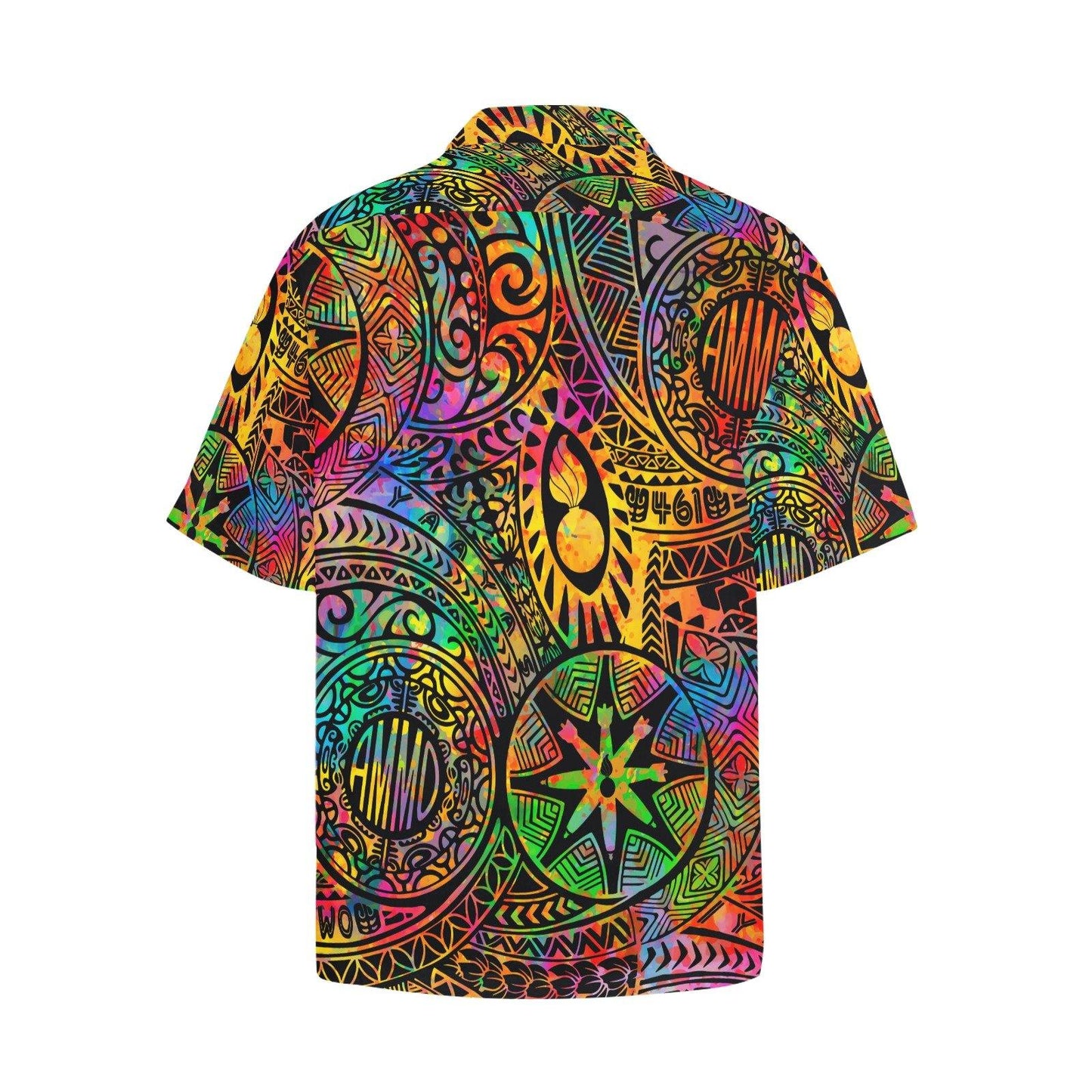 AMMO Watercolor Splatter Tribal Men's All Over Print Hawaiian Shirt With Left Chest Pocket - AMMO Pisspot IYAAYAS Gear