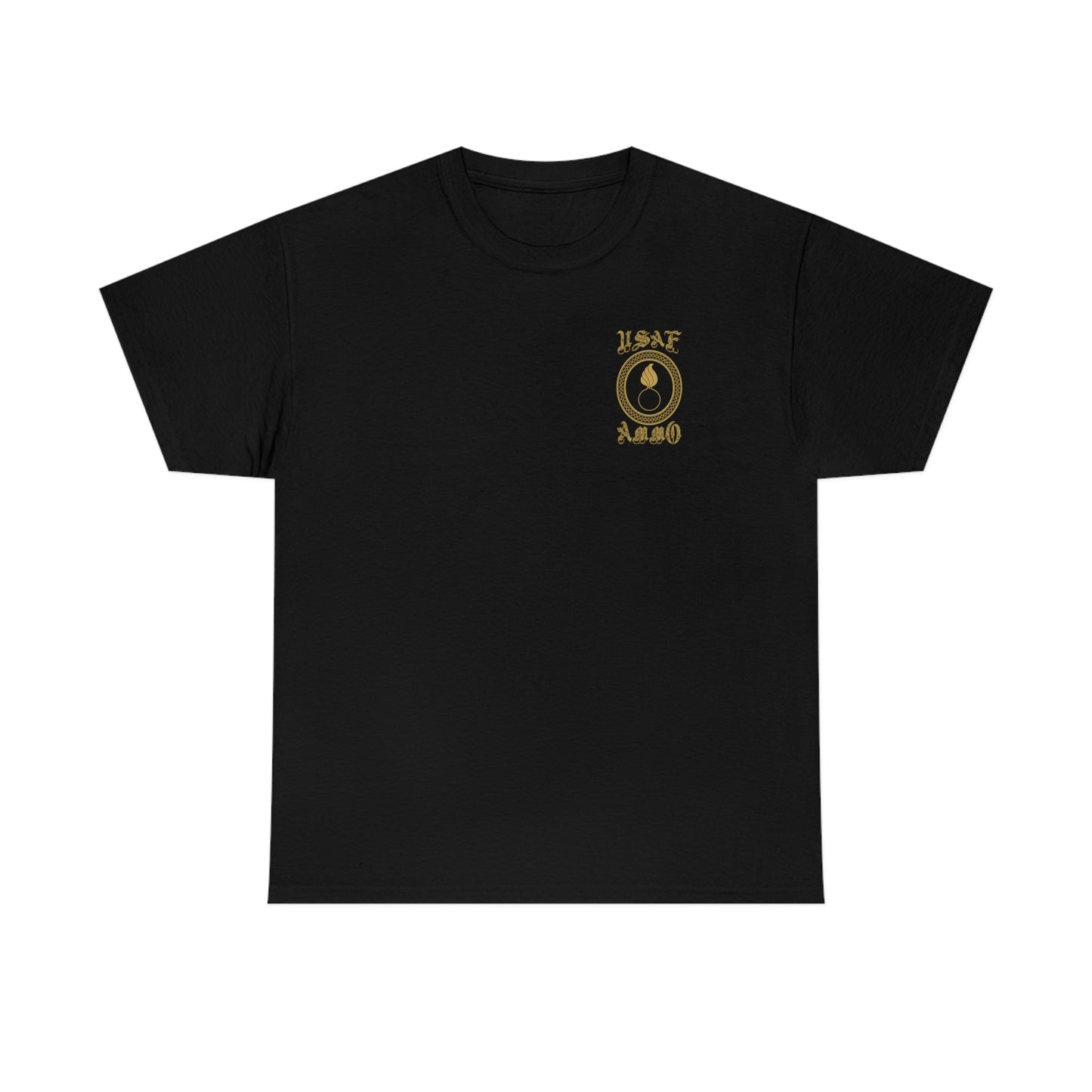 USAF AMMO Old English Gothic Letters Victorian Pisspot Frame Unisex Heavy Cotton Tee