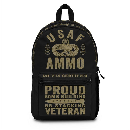 USAF AMMO Proud DD-214 Certified Veteran Maintenance Badge Icons Munitions Heritage Backpack - AMMO Pisspot IYAAYAS Gear