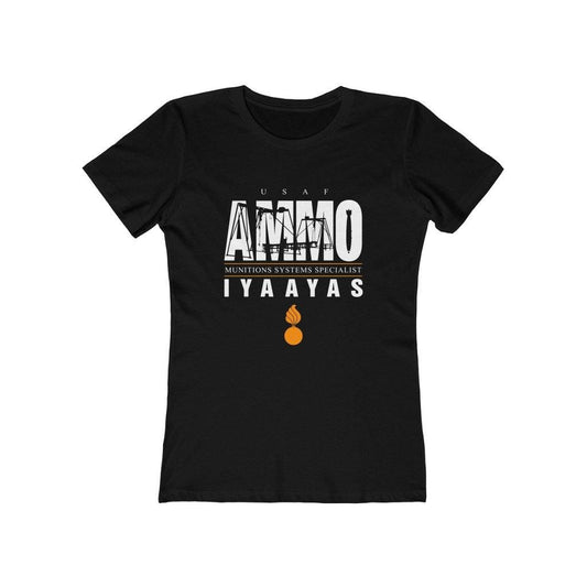 USAF AMMO MAC RAMS Inside Word Bomb IYAAYAS Pisspot Women's The Boyfriend Tee - AMMO Pisspot IYAAYAS Gear