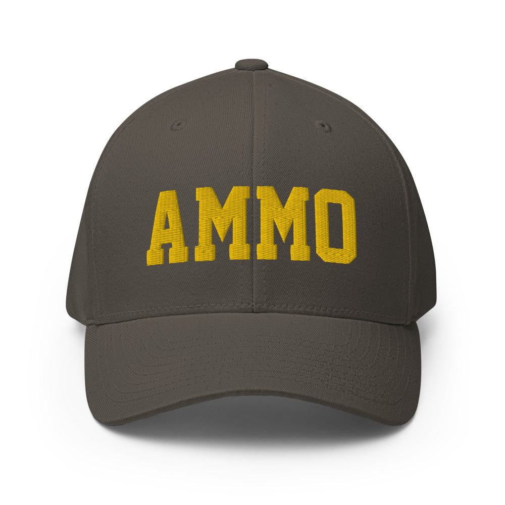Gold Letter USAF AMMO Dark Color Structured Twill Cap