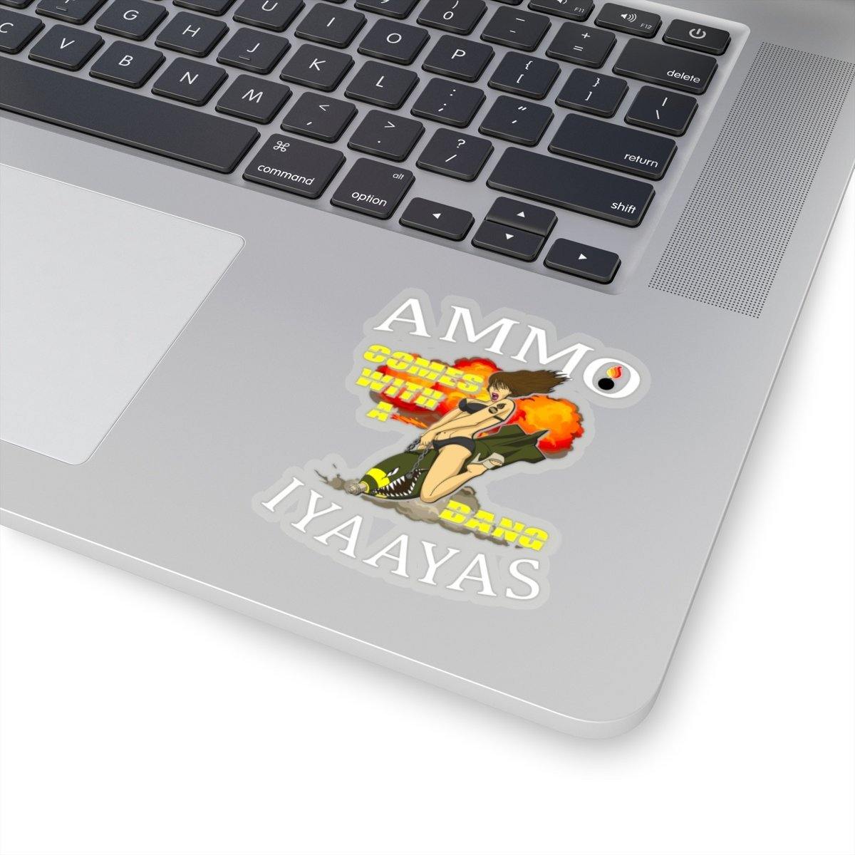 AMMO Comes With A Bang Girl Riding A Bomb Pisspot IYAAYAS Kiss-Cut Stickers - AMMO Pisspot IYAAYAS Gear