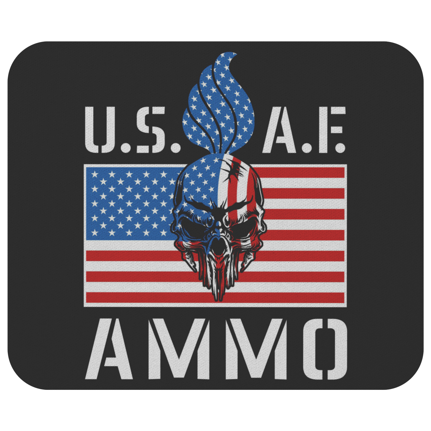 USAF AMMO - Skull Pisspot American Flag - Mousepad