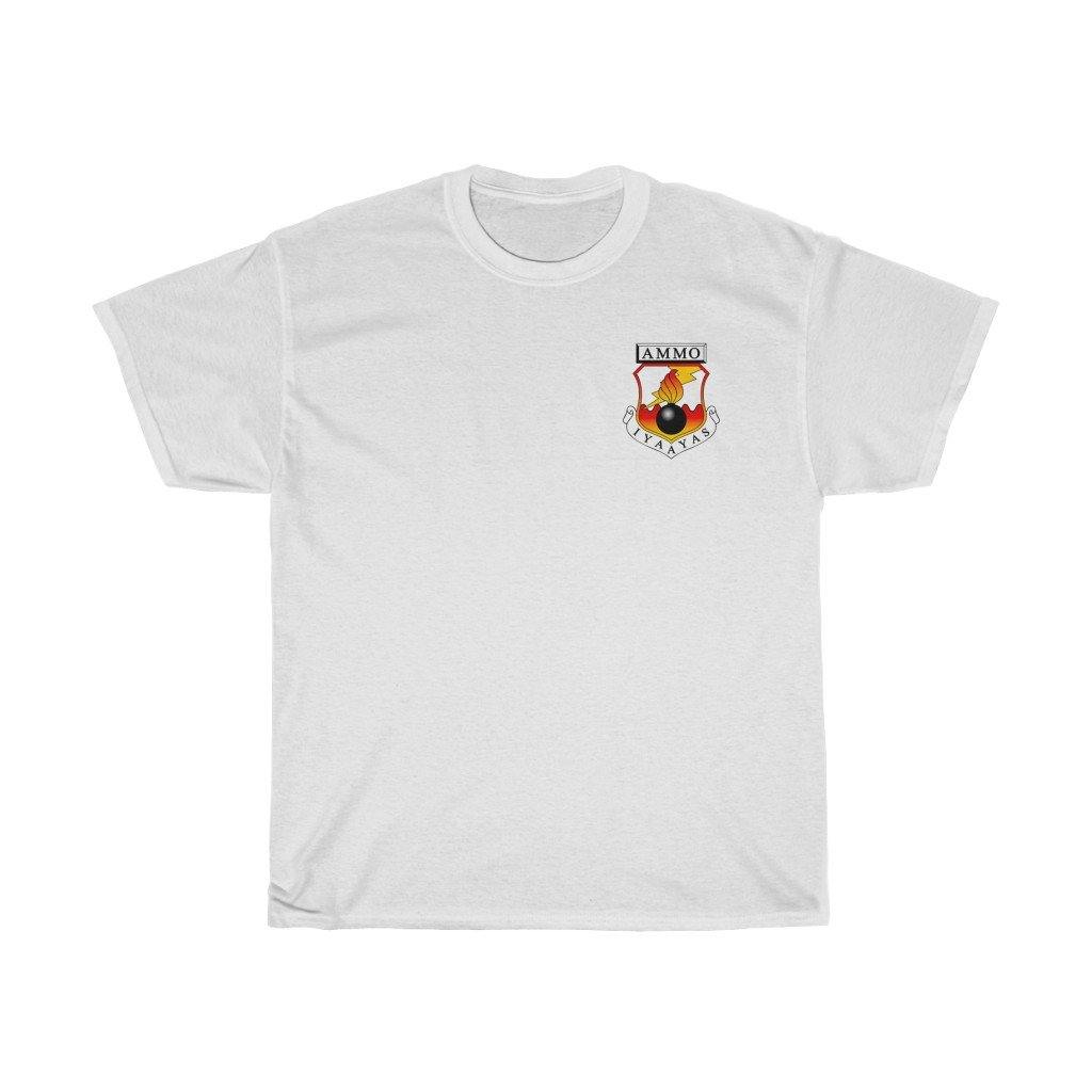 F-16 Mushroom Cloud Pisspots AMMO IYAAYAS Munitions Systems Specialist 461 2W0 Heritage Command Patch Unisex Heavy Cotton T-Shirt - AMMO Pisspot IYAAYAS Gear