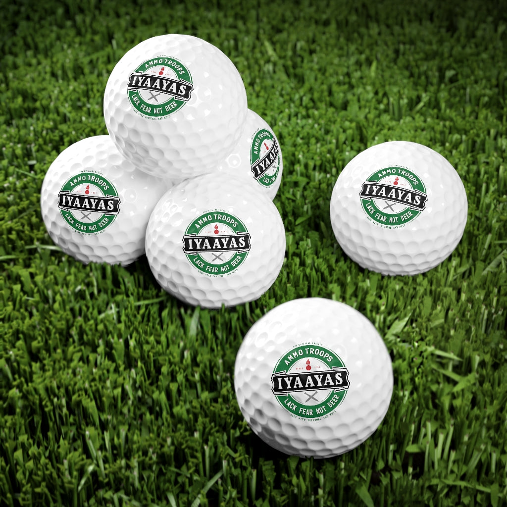 USAF AMMO Heineken Circular IYAAYAS Pisspot Logo Munitions Heritage Golf Balls, 6pcs