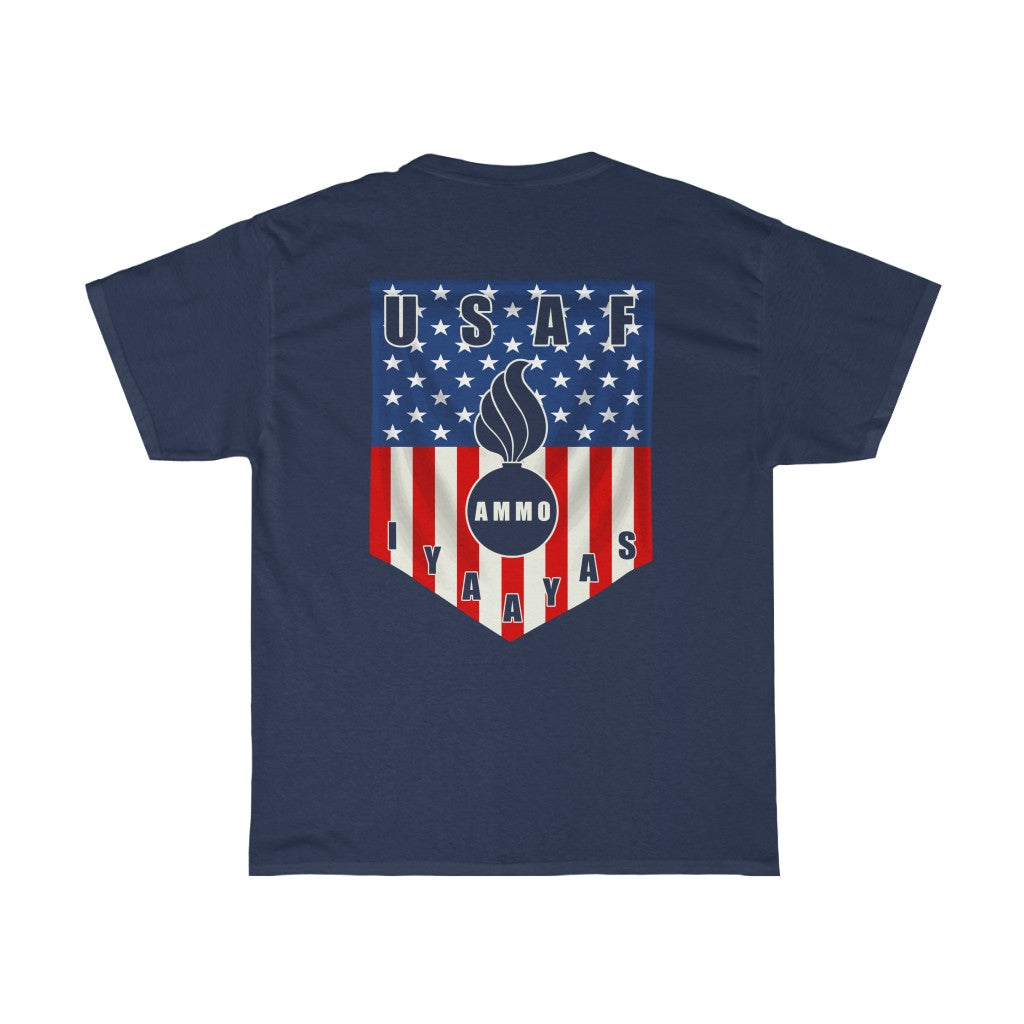 USAF AMMO Vertical American Flag Pisspot IYAAYAS Munitions Heritage Gift T-Shirt