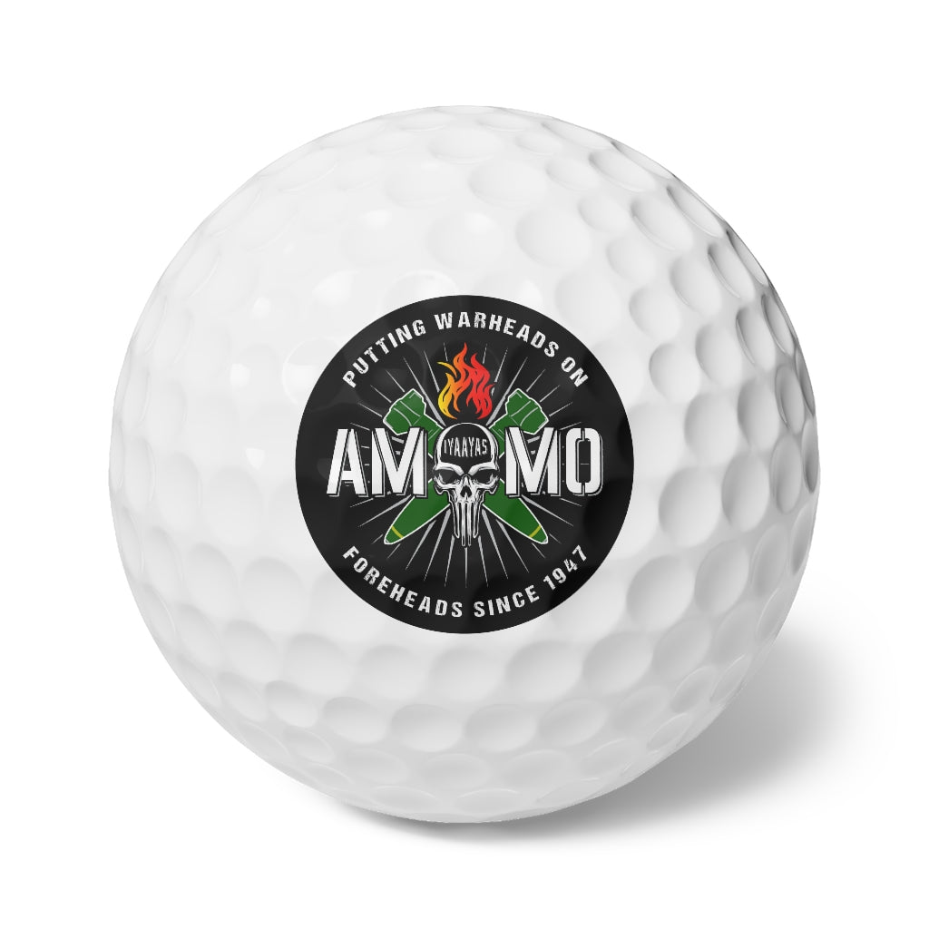 USAF AMMO Putting Warheads on Foreheads Logo Munitions Heritage Golf Balls, 6pcs