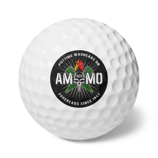 USAF AMMO Putting Warheads on Foreheads Logo Munitions Heritage Golf Balls, 6pcs