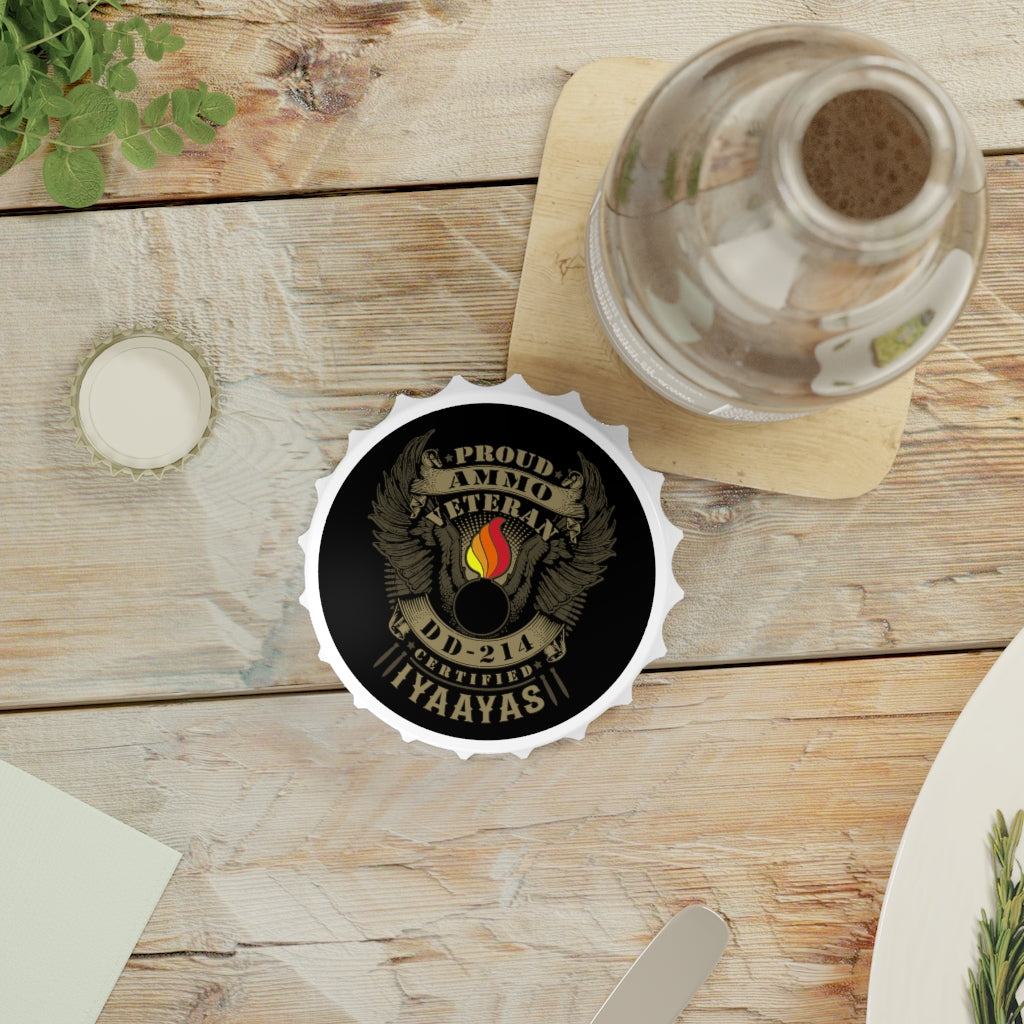 Proud AMMO Veteran DD-214 Certified IYAAYAS Pisspot Magnetic Bottle Cap Opener