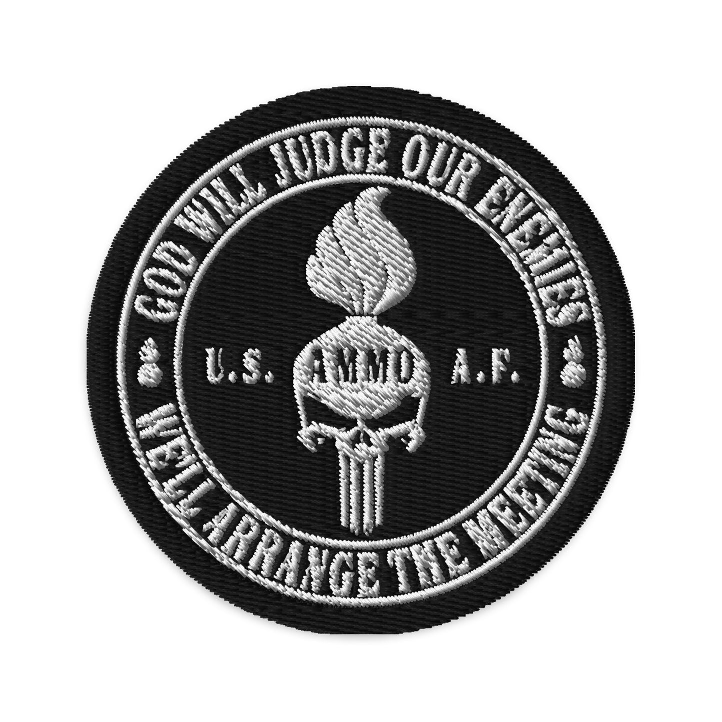 USAF AMMO Punisher Pisspot God Will Judge Our Enemies Embroidered Patches