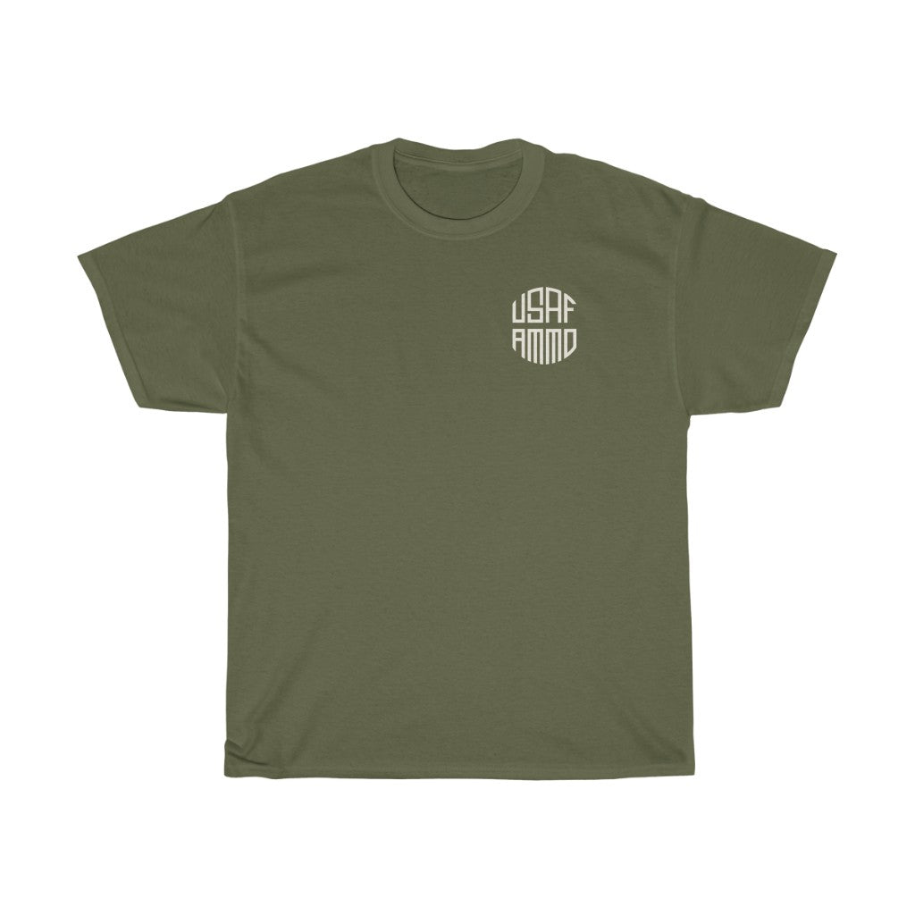 AMMO Pisspot With Two Wings and Circle USAF AMMO Logo Unisex Heavy Cotton Tee