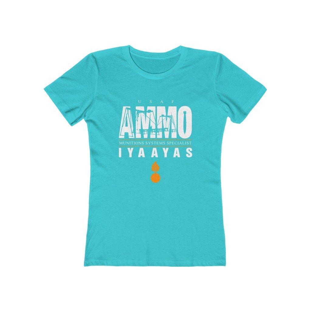 USAF AMMO MAC RAMS Inside Word Bomb IYAAYAS Pisspot Women's The Boyfriend Tee - AMMO Pisspot IYAAYAS Gear