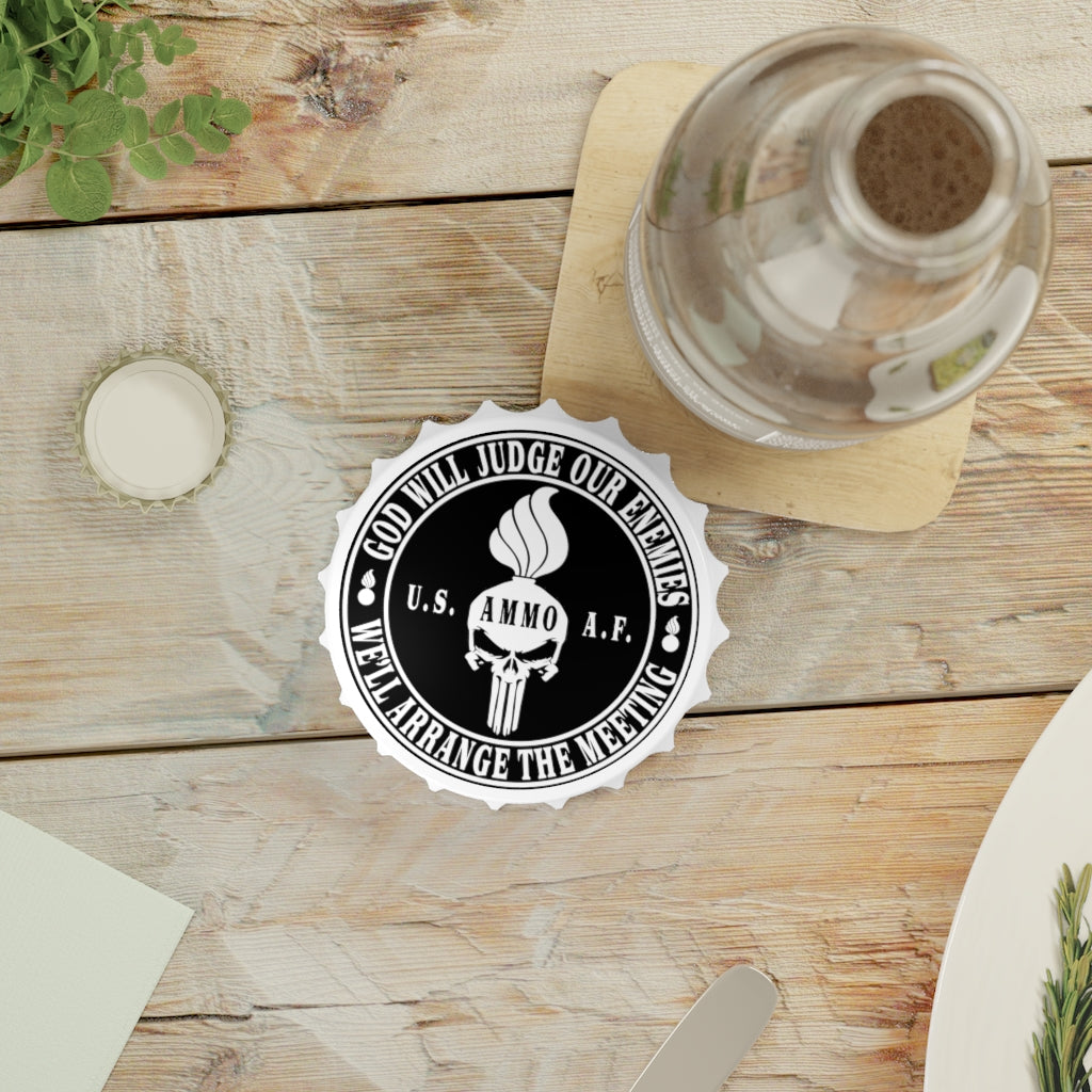 USAF AMMO Punisher Pisspot God Will Judge Our Enemies Magnetic Bottle Cap Opener
