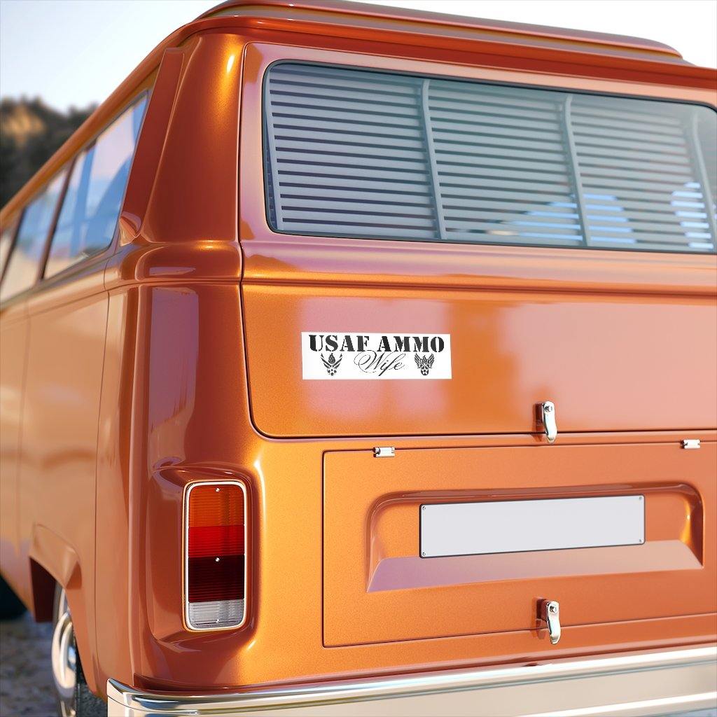 USAF AMMO Wife AF Vector and Hap Arnold Logos Combined With Pisspots Munitions Heritage Bumper Stickers - AMMO Pisspot IYAAYAS Gear