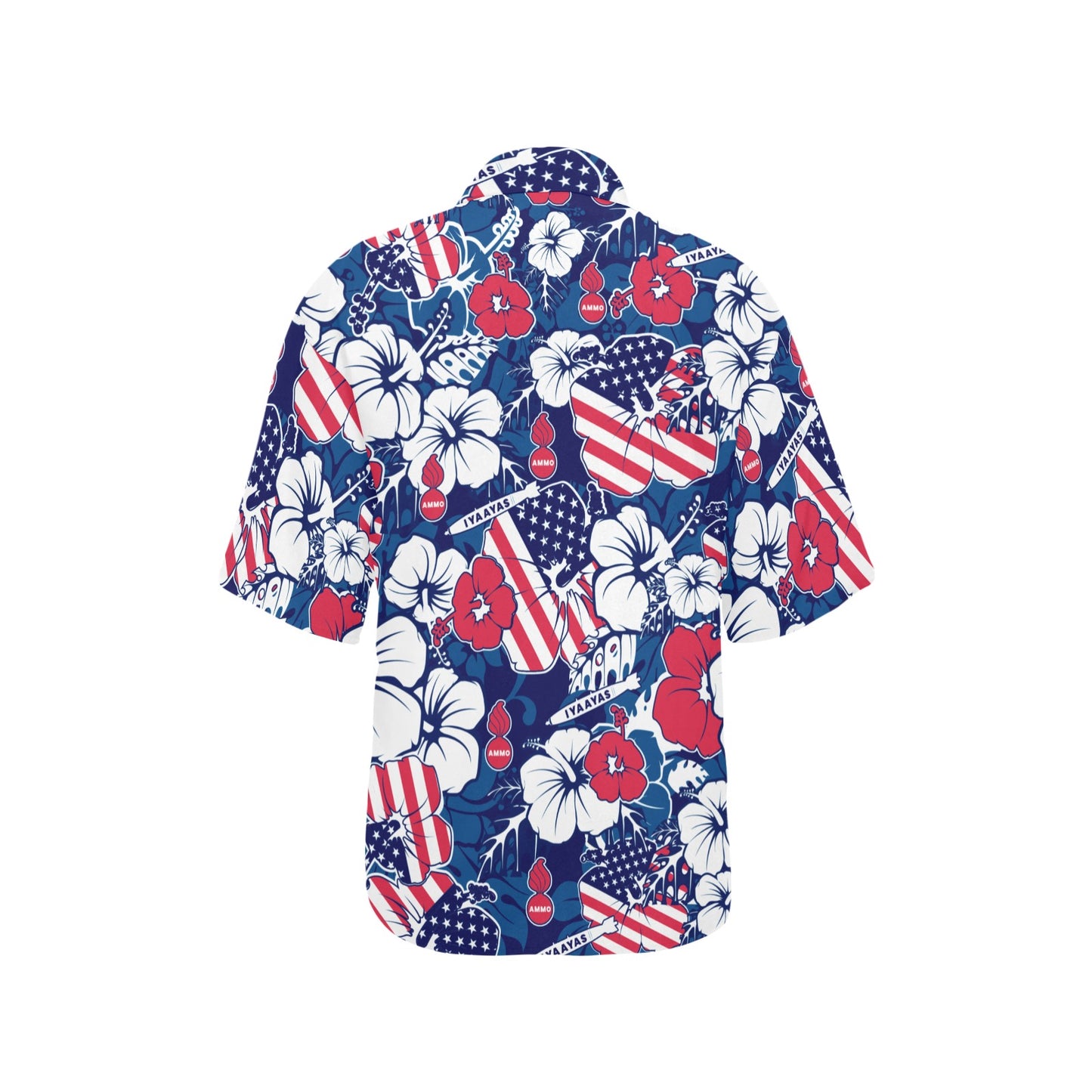 USAF AMMO Red White Blue Patriotic Womens Hawaiian Shirt