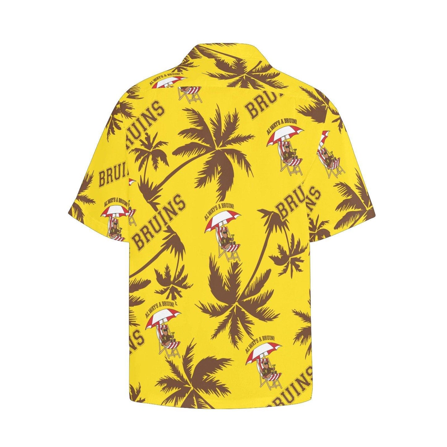 Fargo South High Bruins Bear Palm Trees Yellow Hawaiian Shirt With Pocket - AMMO Pisspot IYAAYAS Gear