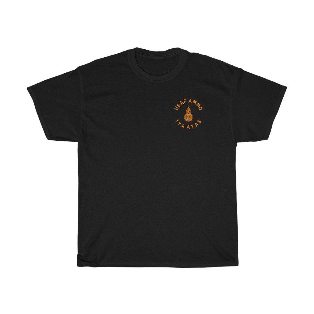 USAF AMMO Tribal Pisspot Fire Background IYAAYAS Munitions Heritage Unisex Gift T-Shirt - AMMO Pisspot IYAAYAS Gear