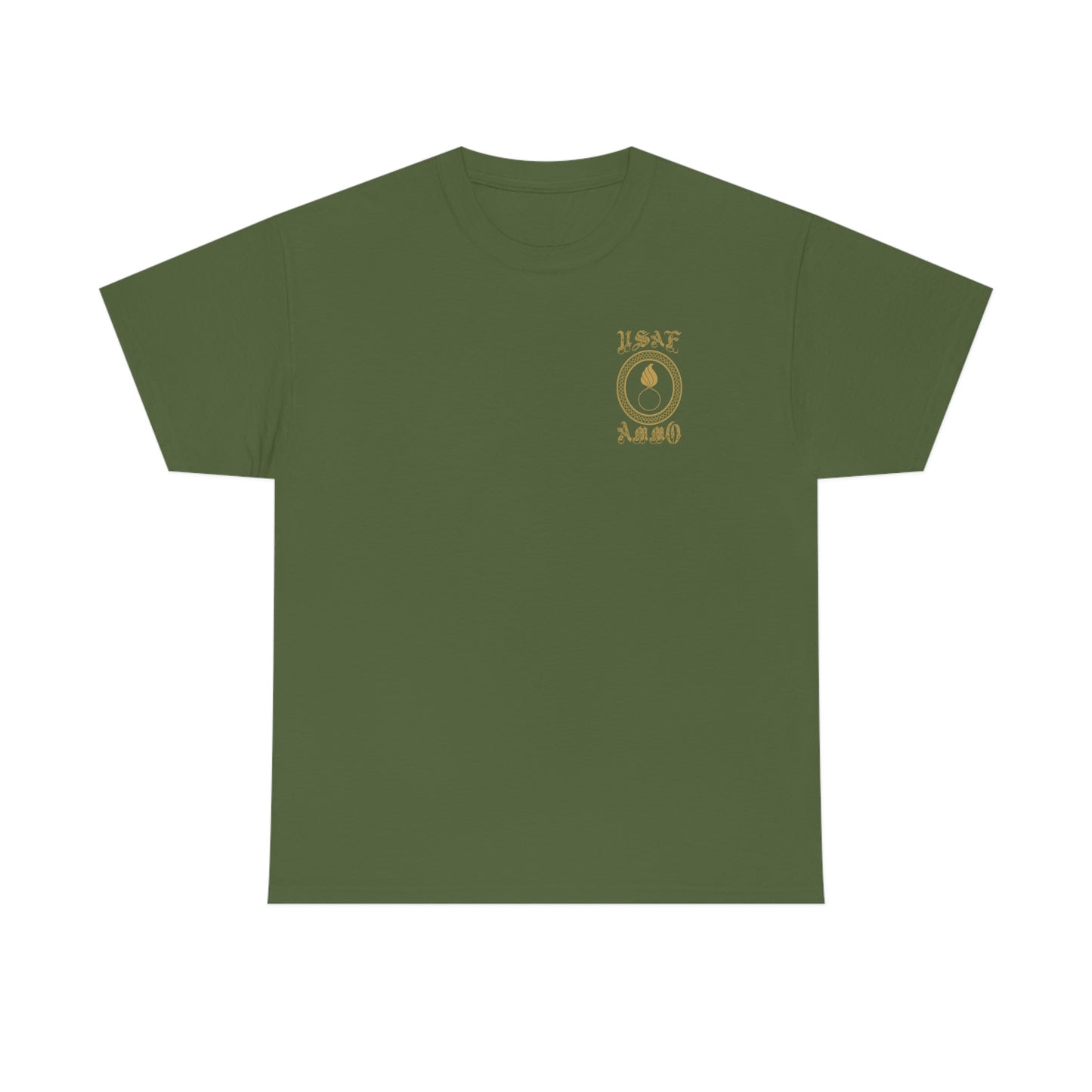 USAF AMMO Old English Gothic Letters Victorian Pisspot Frame Unisex Heavy Cotton Tee