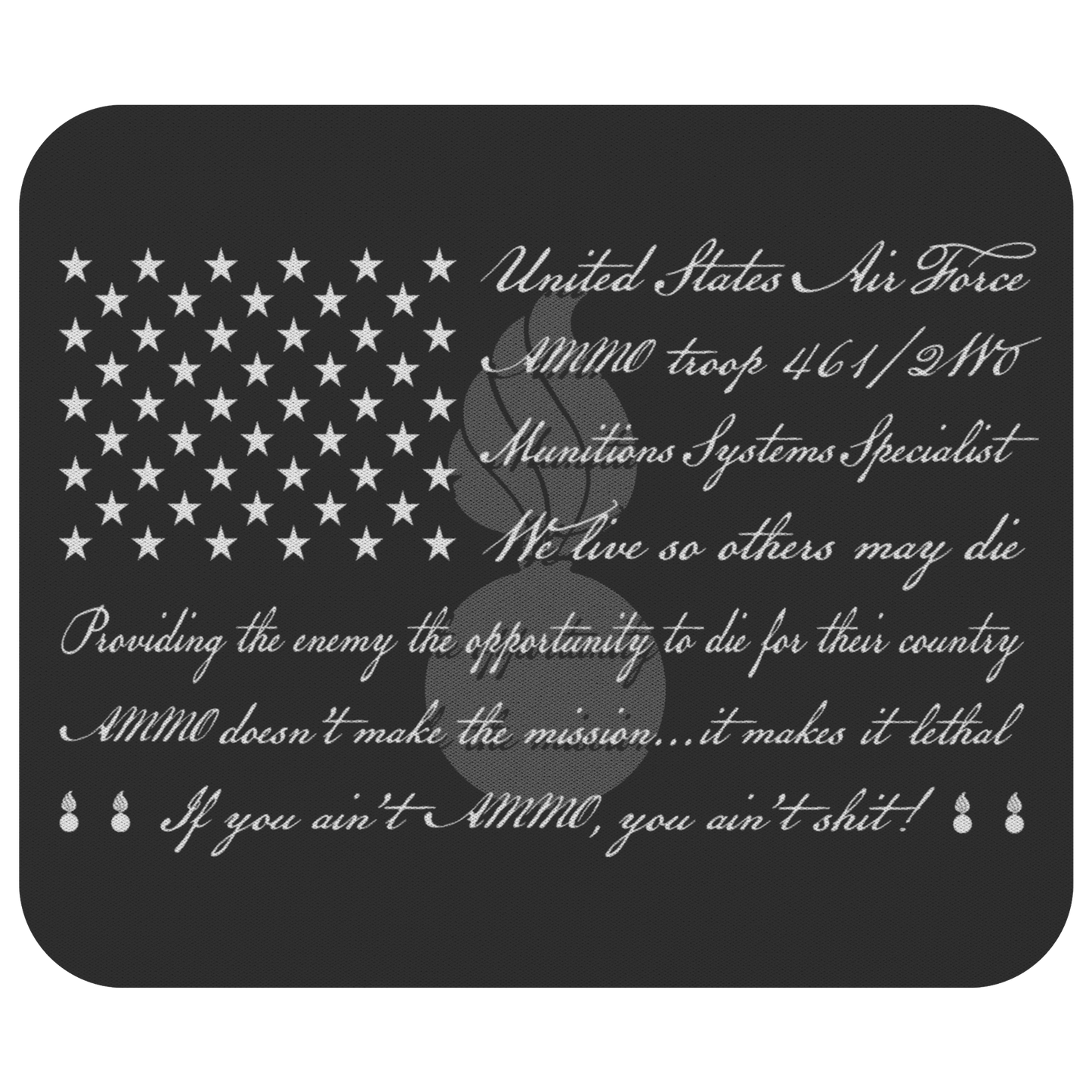 USAF AMMO Mottos Stars Stripes With Words Pisspot - Mousepad