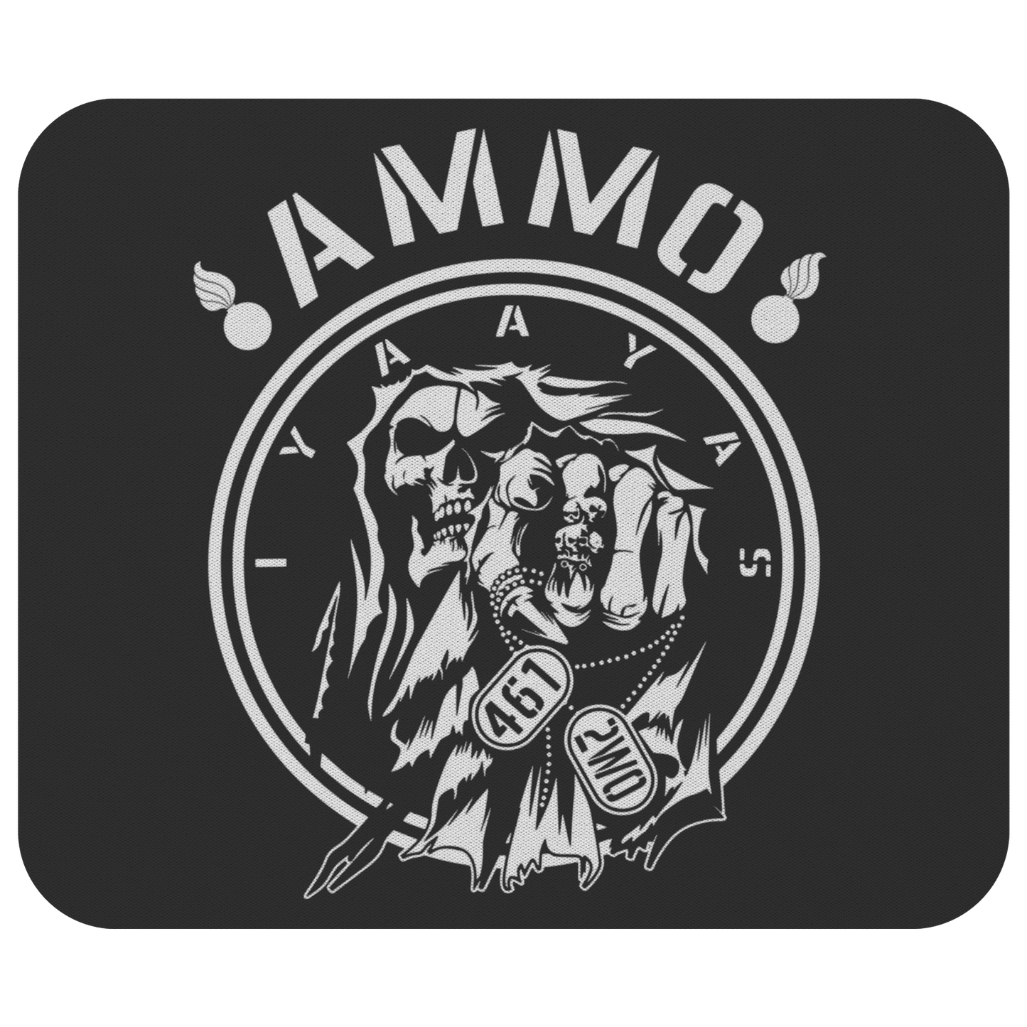 USAF AMMO Grim Reaper Pointing Dogtags IYAAYAS - Mousepad