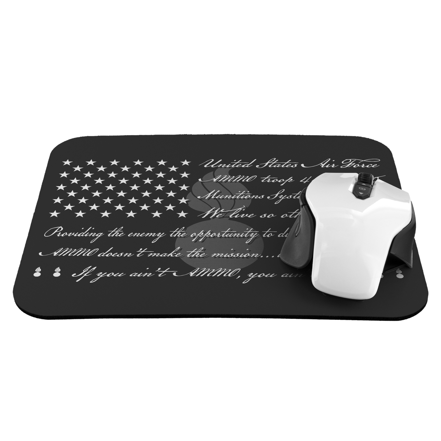 USAF AMMO Mottos Stars Stripes With Words Pisspot - Mousepad
