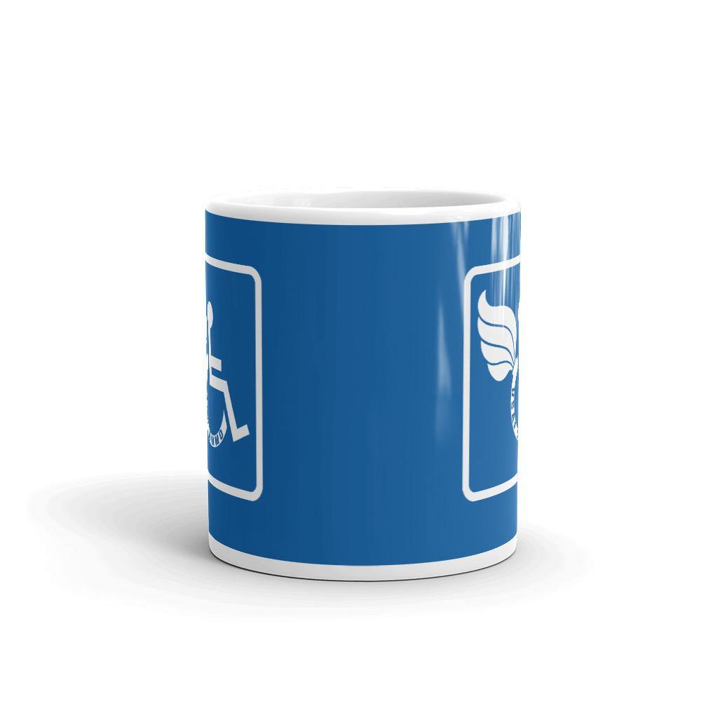 AMMO Pisspot Wheelchair Disabled Veteran Blue and White Coffee Mug - AMMO Pisspot IYAAYAS Gear